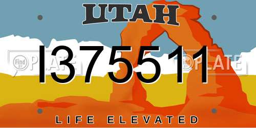 I375511 Utah License Plate