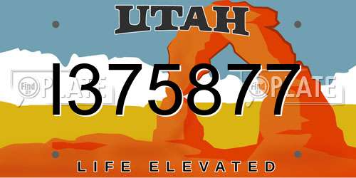 I375877 Utah License Plate