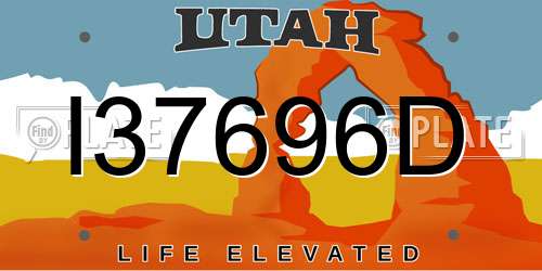 I37696D Utah License Plate
