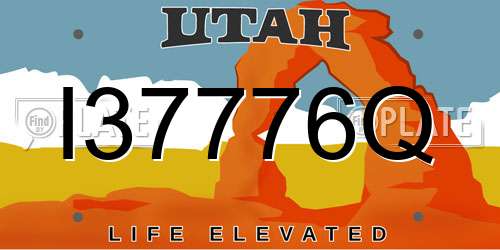 I37776Q Utah License Plate