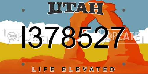 I378527 Utah License Plate