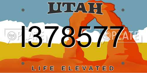I378577 Utah License Plate