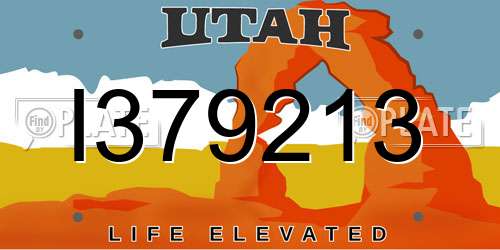 I379213 Utah License Plate