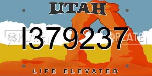 I379237 Utah License Plate