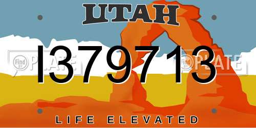 I379713 Utah License Plate