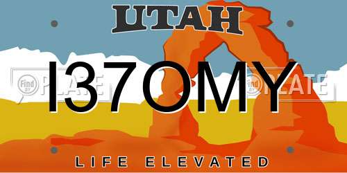 I37OMY Utah License Plate