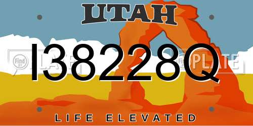 I38228Q Utah License Plate