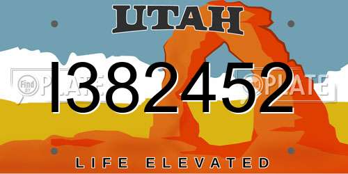 I382452 Utah License Plate