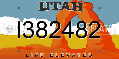 I382482 Utah License Plate