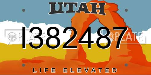 I382487 Utah License Plate