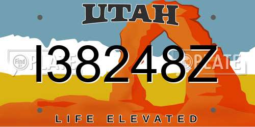I38248Z Utah License Plate