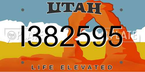 I382595 Utah License Plate