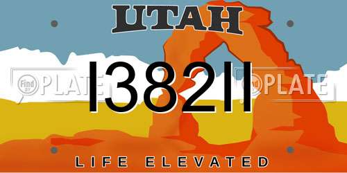 I382II Utah License Plate