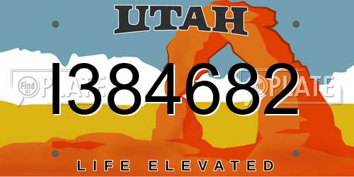 I384682 Utah License Plate