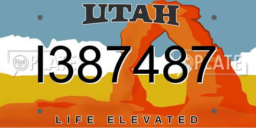 I387487 Utah License Plate