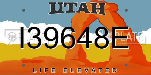 I39648E Utah License Plate