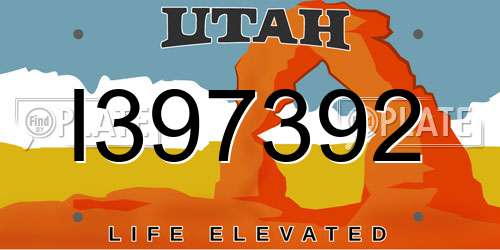 I397392 Utah License Plate