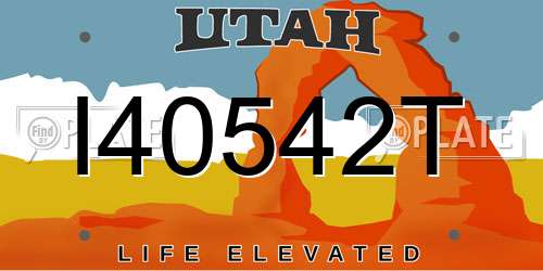 I40542T Utah License Plate