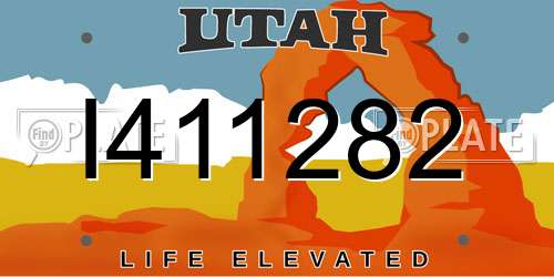 I411282 Utah License Plate