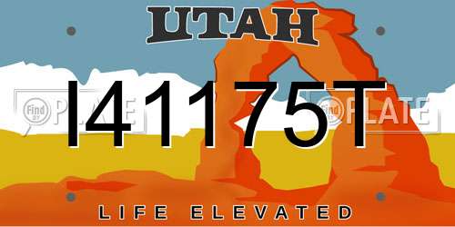 I41175T Utah License Plate