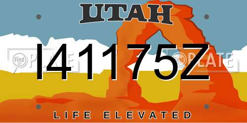 I41175Z Utah License Plate