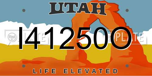 I41250O Utah License Plate