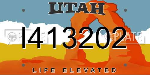 I413202 Utah License Plate
