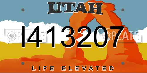 I413207 Utah License Plate