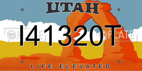 I41320T Utah License Plate