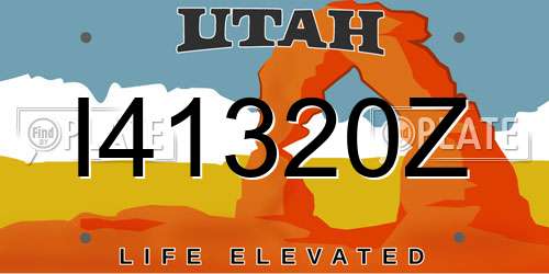 I41320Z Utah License Plate