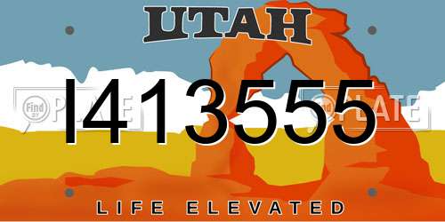 I413555 Utah License Plate