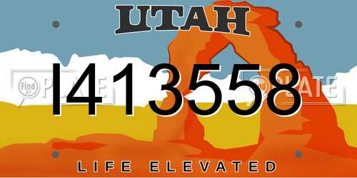 I413558 Utah License Plate