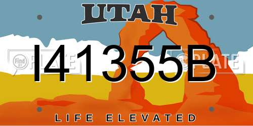 I41355B Utah License Plate