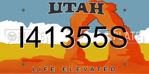 I41355S Utah License Plate