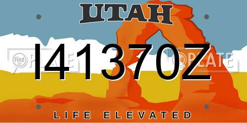 I41370Z Utah License Plate