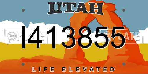 I413855 Utah License Plate