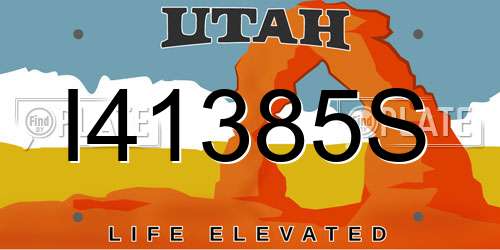 I41385S Utah License Plate