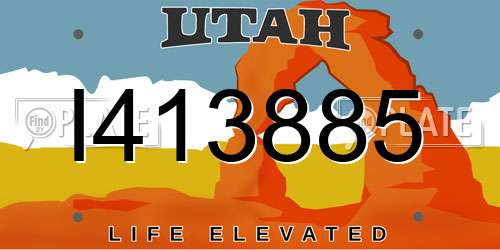 I413885 Utah License Plate