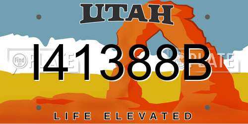 I41388B Utah License Plate