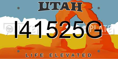 I41525G Utah License Plate