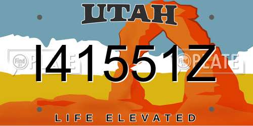 I41551Z Utah License Plate