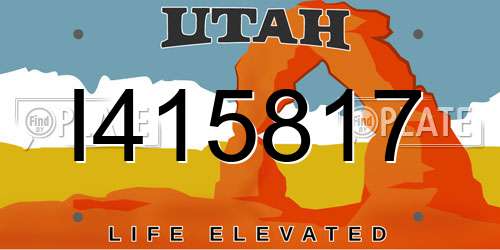 I415817 Utah License Plate