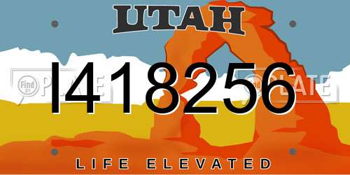 I418256 Utah License Plate