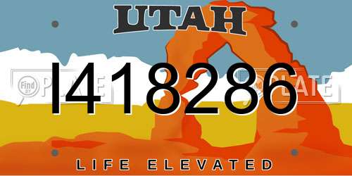 I418286 Utah License Plate