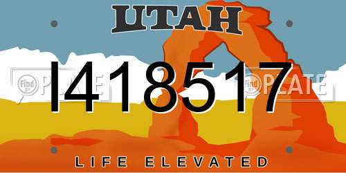I418517 Utah License Plate
