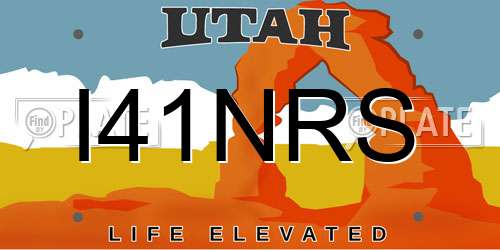 I41NRS Utah License Plate