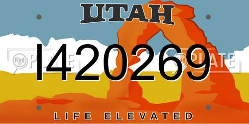 I420269 Utah License Plate