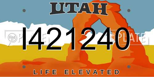 I421240 Utah License Plate