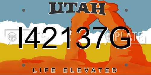I42137G Utah License Plate