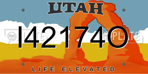 I42174O Utah License Plate